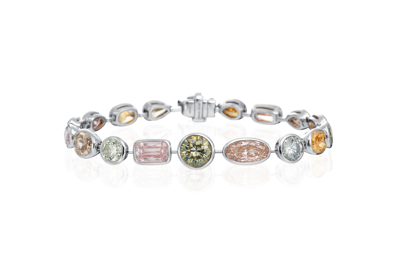 Fancy Color Bezel Set Bracelet