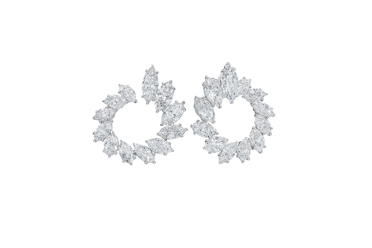 Marquise Swirl Hoop Earrings