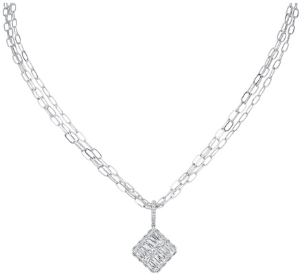 ASHOKA Adorned Pendant on a Triple Chain Necklace PD1188