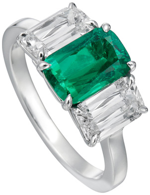 ASHOKA and Emerald Trilogy Ring R6329