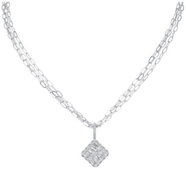 ASHOKA Adorned Pendant on a Triple Chain Necklace PD1188