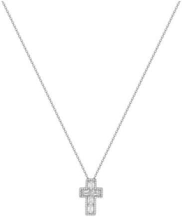 Ashoka 5 stone micropave cross pendant necklace cr0141