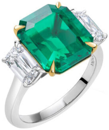 Ashoka and emerald cut emerald ring r6573 v3
