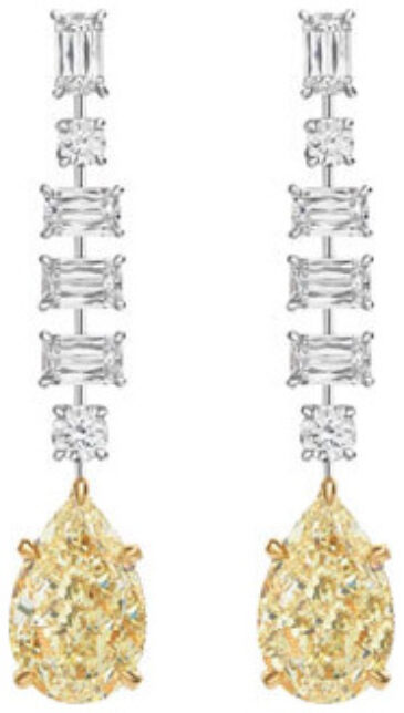 Ashoka and pear shape chandelier earrings e3483