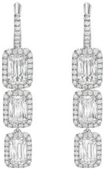 Ashoka datia 3 stone drop earrings e3487