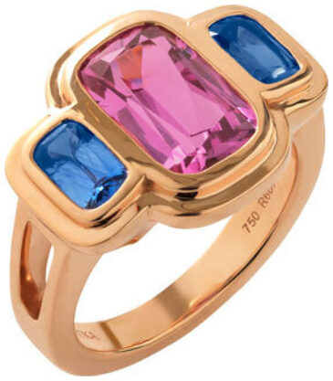 Ashoka trilogy bezel set sapphire ring r6644