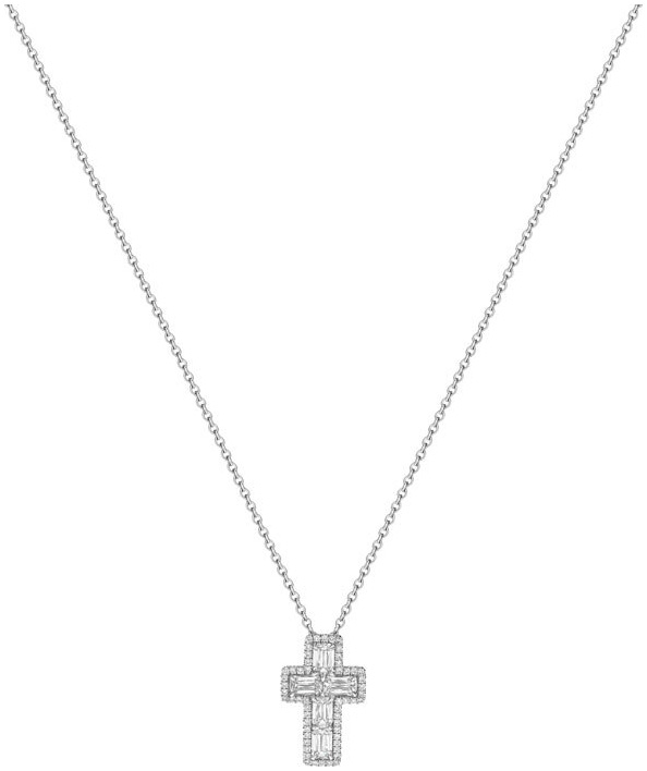 Ashoka 5 stone micropave cross pendant necklace cr0141