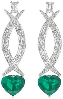 Ashoka and heart shape emerald earrings e3458 v2