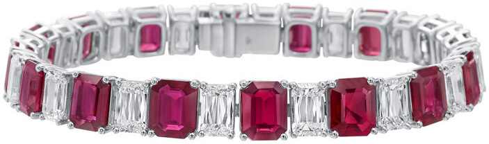 Ashoka and ruby line bracelet b1339