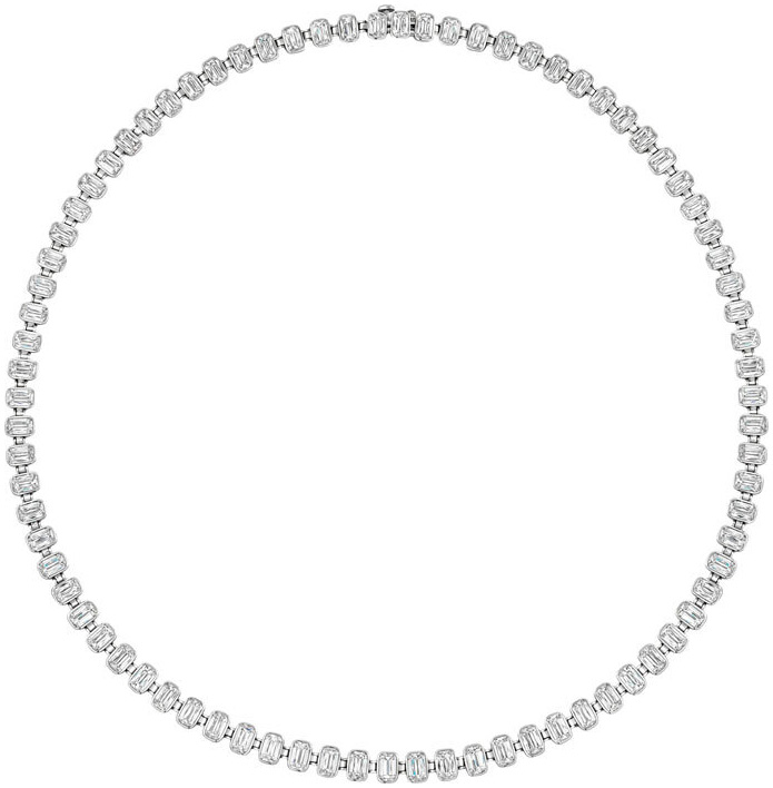 Ashoka line bezel set necklace n1760