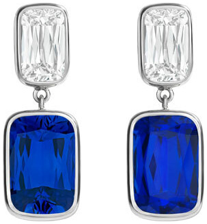 Ashoka sapphire bezel set drop earrings e3545