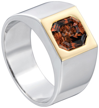 Fancy Color Emerald Cut Mens Ring R6294