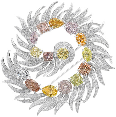 Fancy Color Galaxy Brooch P0313