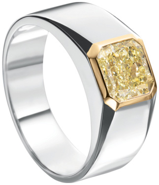 Fancy Color Radiant Two Tone Mens Ring R6307