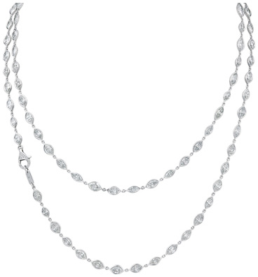 Marquise Bezel Set Chain Necklace N1609
