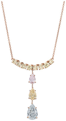 Pear Shape Three Stone Fancy Color Pendant PD1156