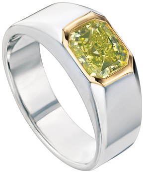 Radiant Two Tone Sideways Mens Ring R6291