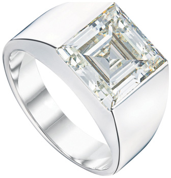 Square Emerald Cut Mens Ring R6311