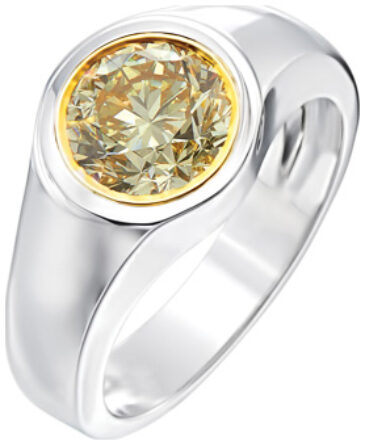 Brilliant Two Tone Mens Ring R6313