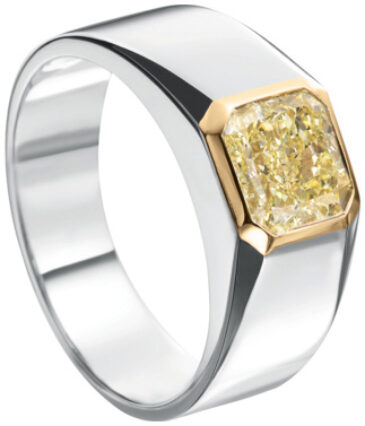 Fancy Color Radiant Two Tone Mens Ring R6307