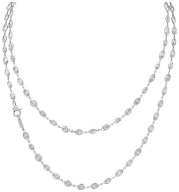 Marquise Bezel Set Chain Necklace N1609