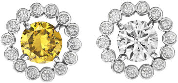 Brilliant frame stud earrings s1583
