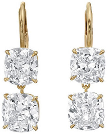 Cushion drop earrings e3471
