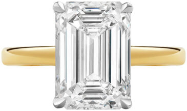 Emerald cut solitaire ring r6639