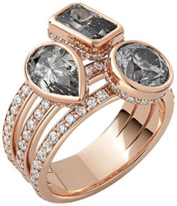 Fancy shape fancy gray pave ring r6575 v2