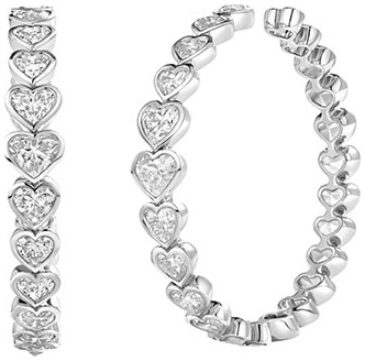 Heart shape bezel hoop earrings e3529