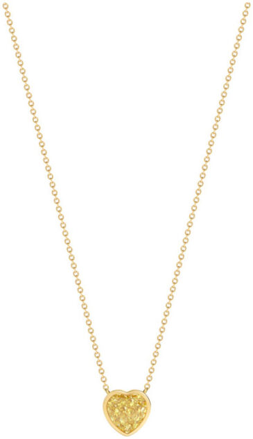 Heart shape bezel set pendant necklace pd1157