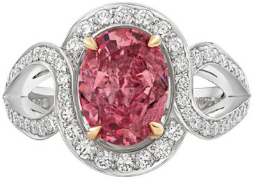 Oval fancy color pave ring r6770