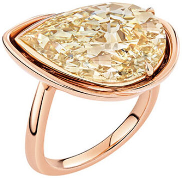 Pear shape semi bezel ring r6746