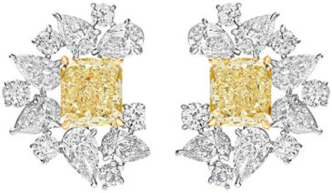 Radiant pear shape cluster earrings e3493