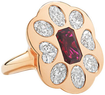 Ruby flower ring r6656