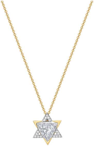 Trilliant pave star of david necklace pd1255