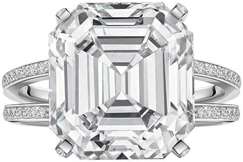 Asscher micropave split shank ring r6070