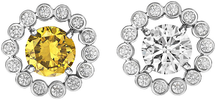 Brilliant frame stud earrings s1583