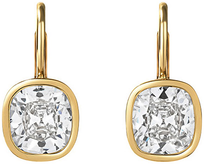 Cushion bezel drop earrings e3470 v2