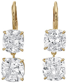 Cushion drop earrings e3471