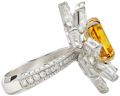 Emerald cut cluster ring r6660 v2