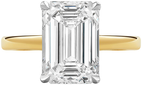 Emerald cut solitaire ring r6639