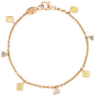 Fancy color bezel set charm bracelet b1381