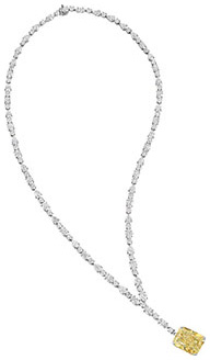 Fancy shape laurie necklace with radiant fancy yellow pendant n1653