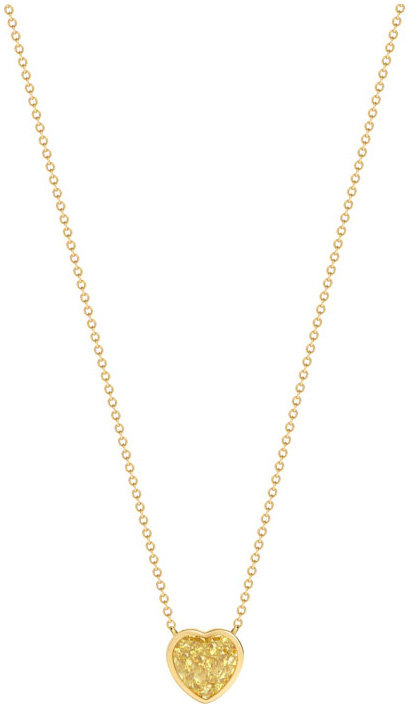 Heart shape bezel set pendant necklace pd1157