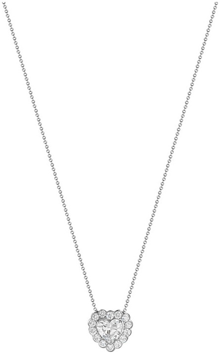 Heart shape pave pendant necklace pd1239