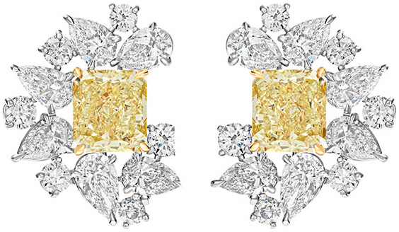 Radiant pear shape cluster earrings e3493