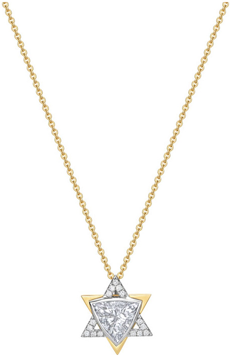Trilliant pave star of david necklace pd1255