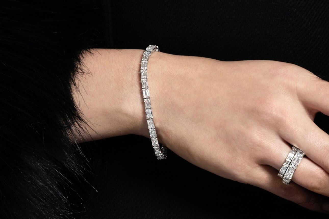 ASHOKA Brilliant Bracelet Line Bracelet Eternity Band Sideways Band Sapphire Band