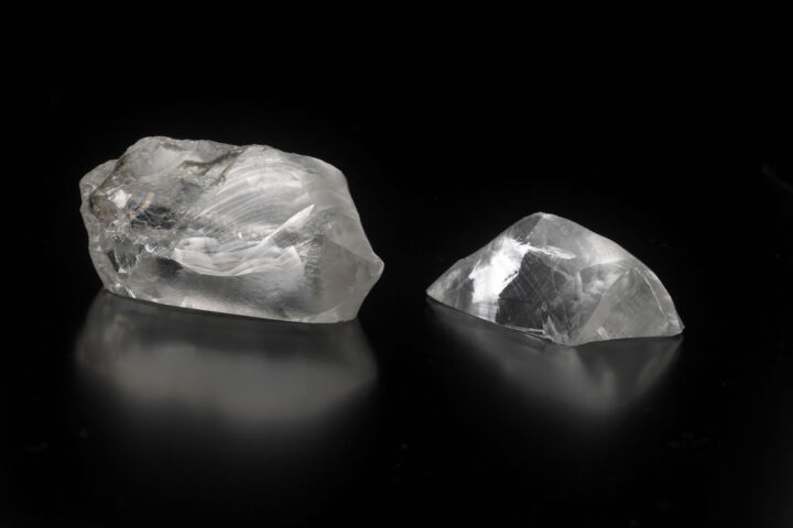 Rough diamonds waiting to be cut into ASHOKA diamonds
